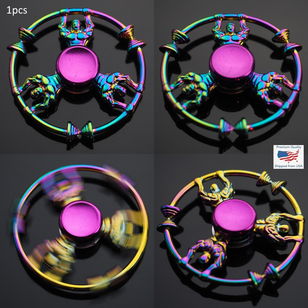 Muscle Man Dumbbell - Hand Fidget SIGN Spinner EDC Neon Rainbow Spinner Gift