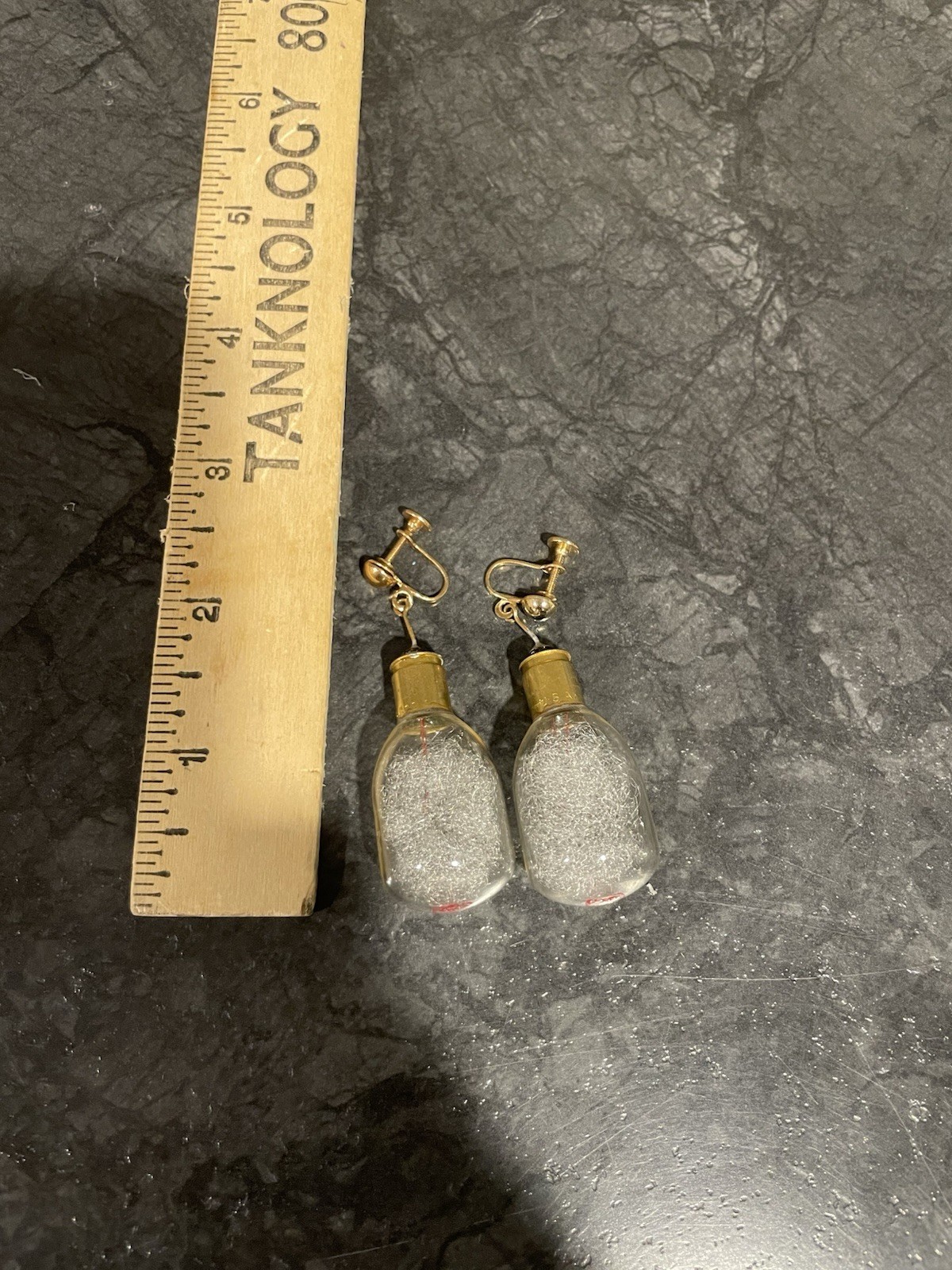GE Lightbulb Dangle Earrings Vintage