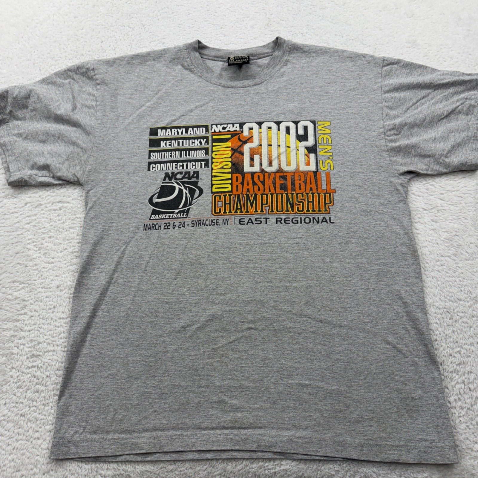 2002 NCAA Men's Basketball Championship East Regional Syracuse NY T-Shirt Large