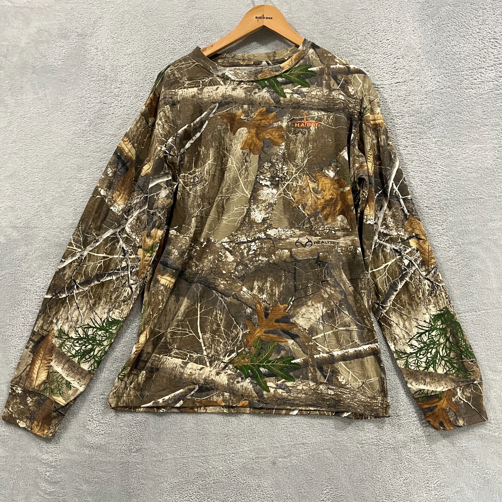 Habit RealTree Shirt Mens Large Camo Long Sleeve Woodland Hunting Outdoor