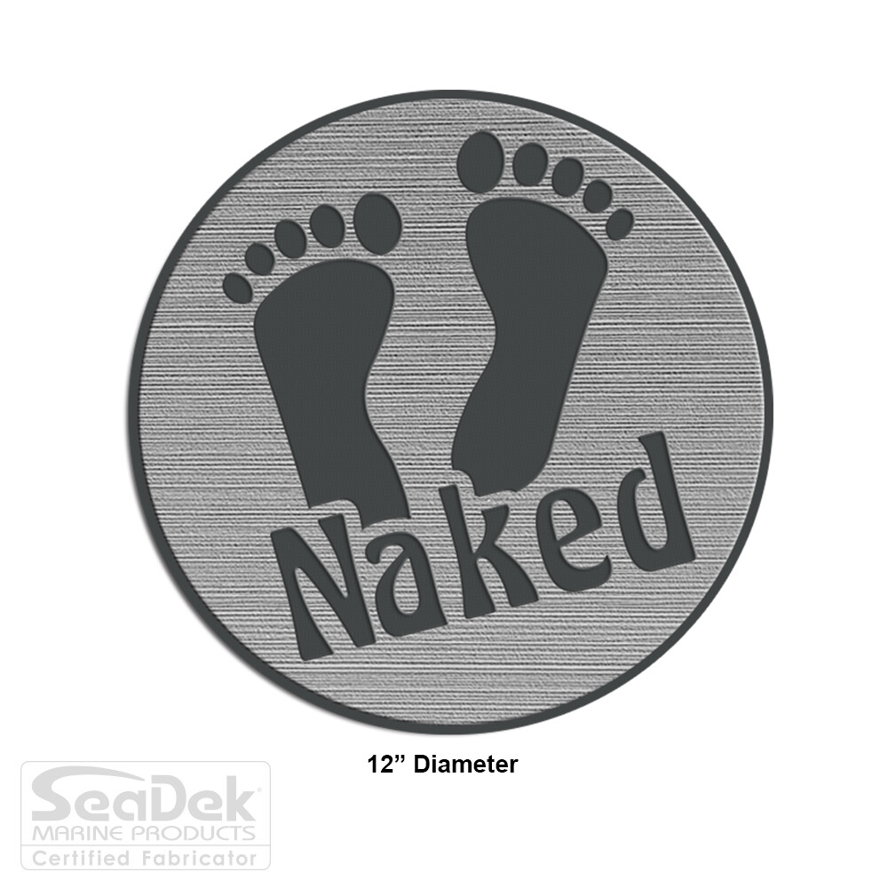 SeaDek Boat Step Pad - NonSkid Stick On - StormGray-DGry - 12" Naked Feet Circle