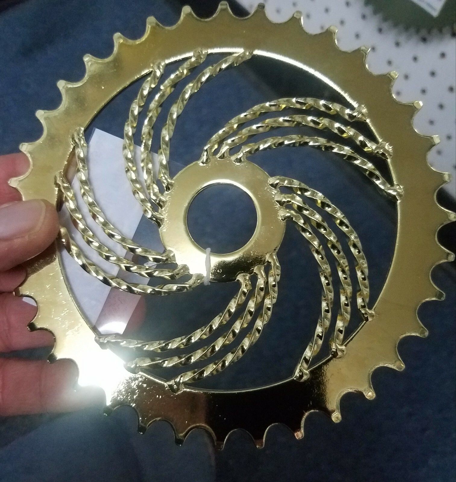 GOLD TRIPLE TWISTED BICYCLE SPROCKET 36T CHAINRING BEACH CRUISER  LOWRIDERS