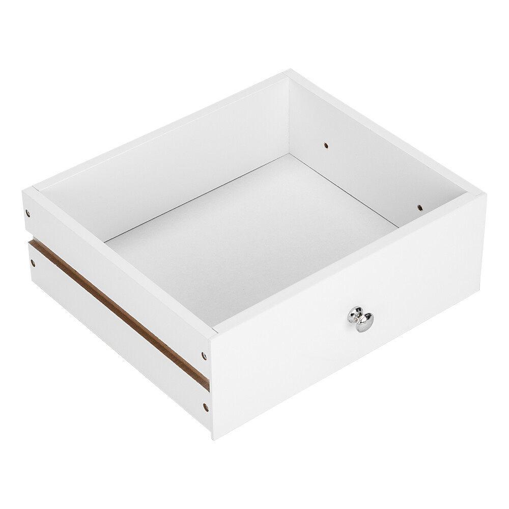 AUTOFOREVER White Paint Pull Ring Handle Single Drawer Bedside Table