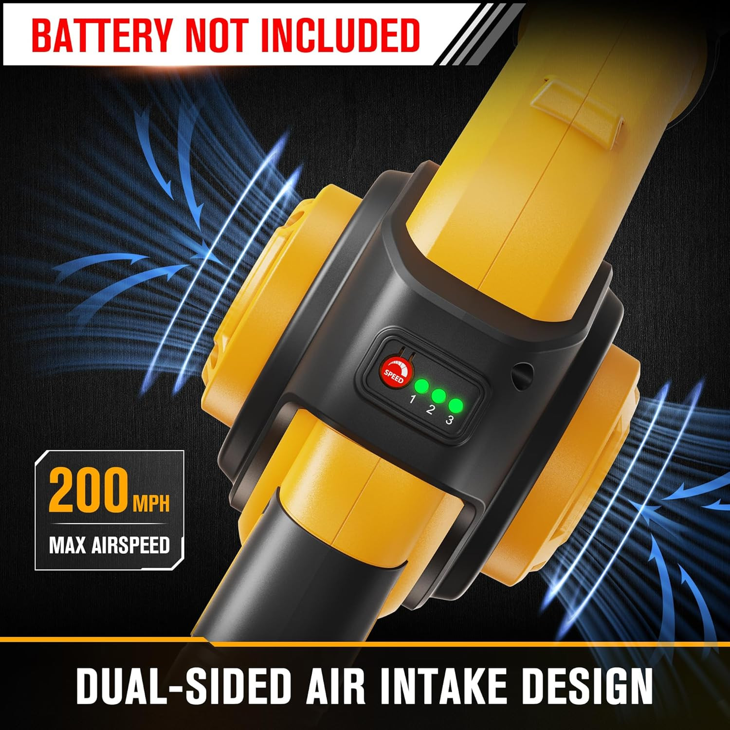 Cordless Leaf Blower Compatible with Dewalt 20V Max Battery (Tool Only), up to 2