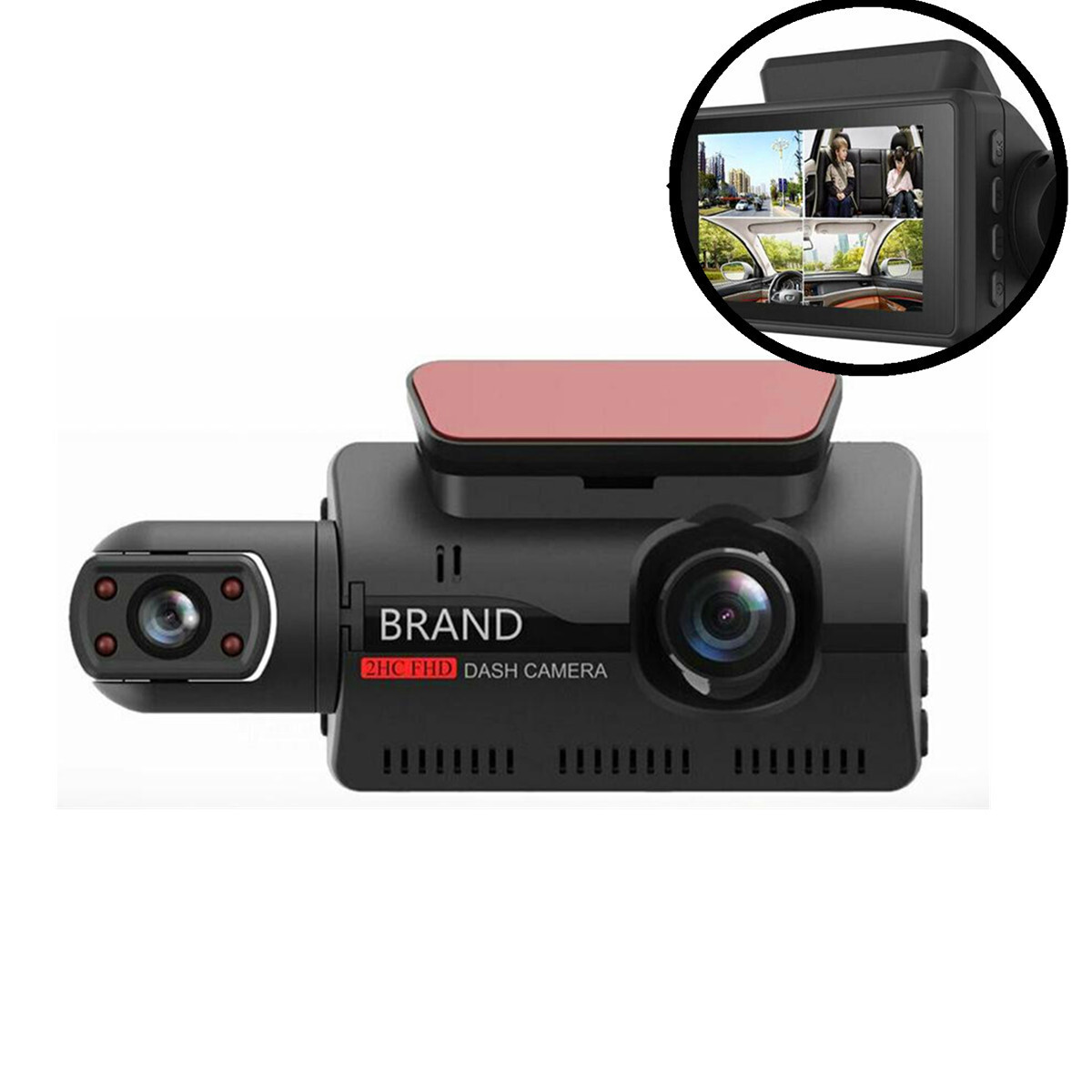 Touch Screen Dash Cam 3" 1080P Dual Lens Car DVR Recorder Camera Looprecording