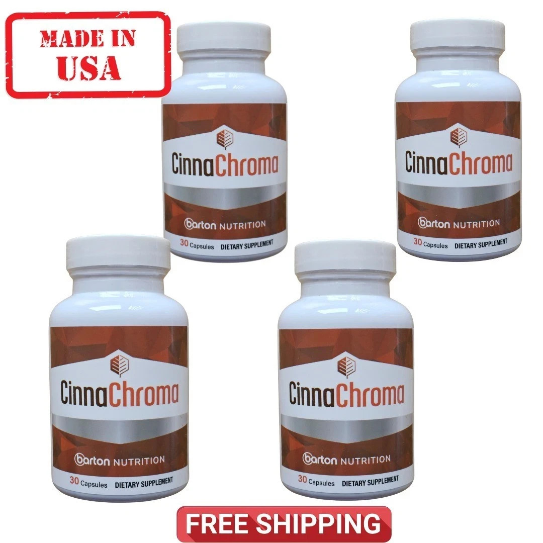 4 Pack CinnaChroma Blood Sugar Support w/ Cinnamon Extract & Chromium