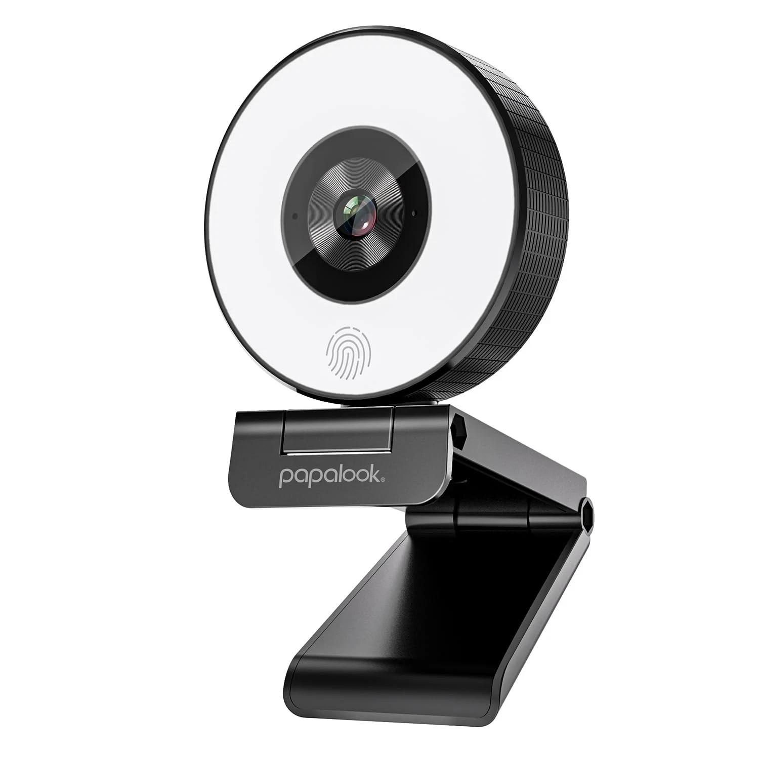 papalook 2K Webcam with Light and Privacy Cover, PA552 Full HD 1080P, Black