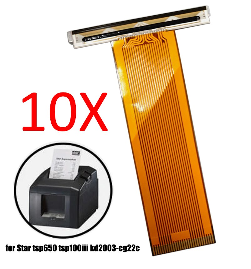 10-Packs Thermal Printhead for Star tsp650 tsp100iii kd2003-cg22c Label Printers