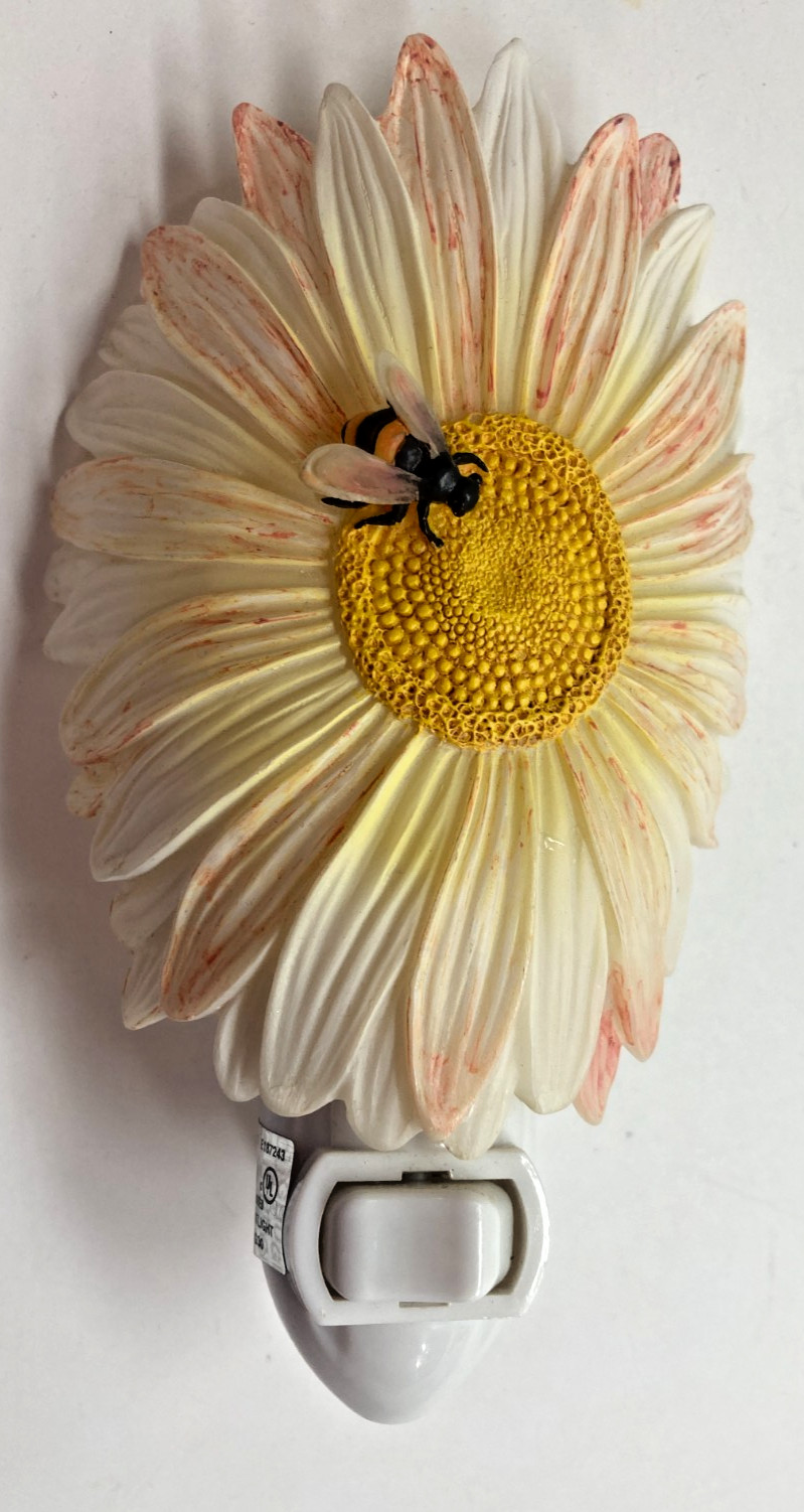 Flower and bumblebee night light plug in bee