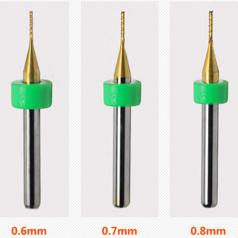 10pc Corn PCB Milling Cutter With Positioning Ring TIN Coating Engraving/PVC/CNC
