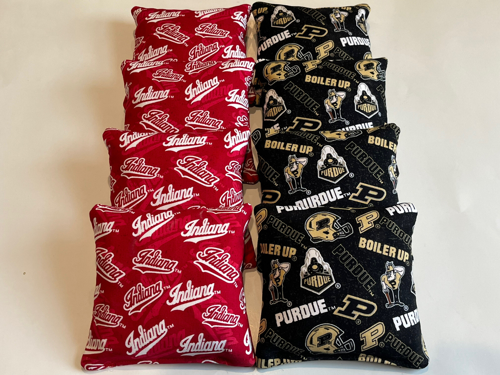 8 CORNHOLE BEAN BAGS CORN HOLE PURDUE BOILERMAKERS INDIANA HOOSIERS REGULATION