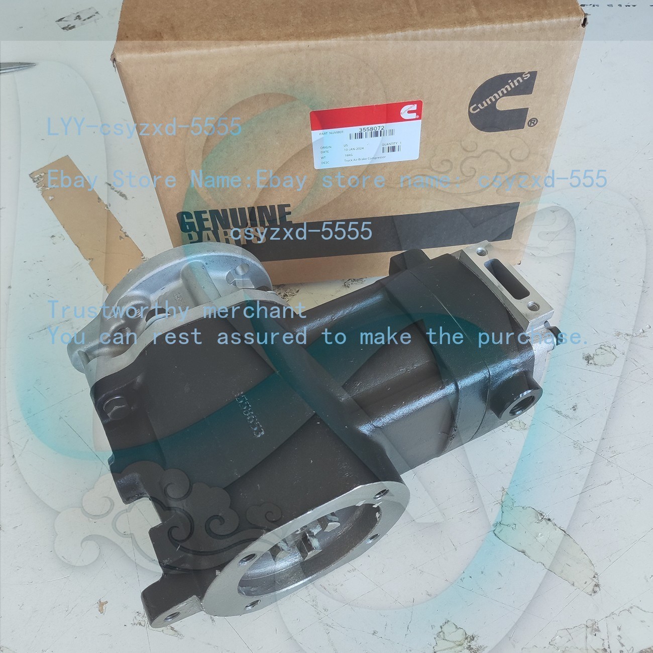Air Brake Compressor 3558072 for Cummins Engine L10 M11 N14 QE296 3558072RX