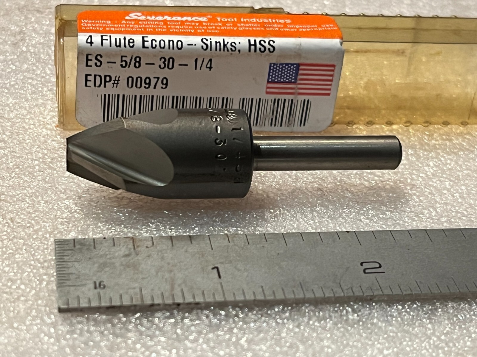 ES-5/8-30-1/4 4 Flute Econo-Sinks HSS Severence Countersink, New, USA, 30°