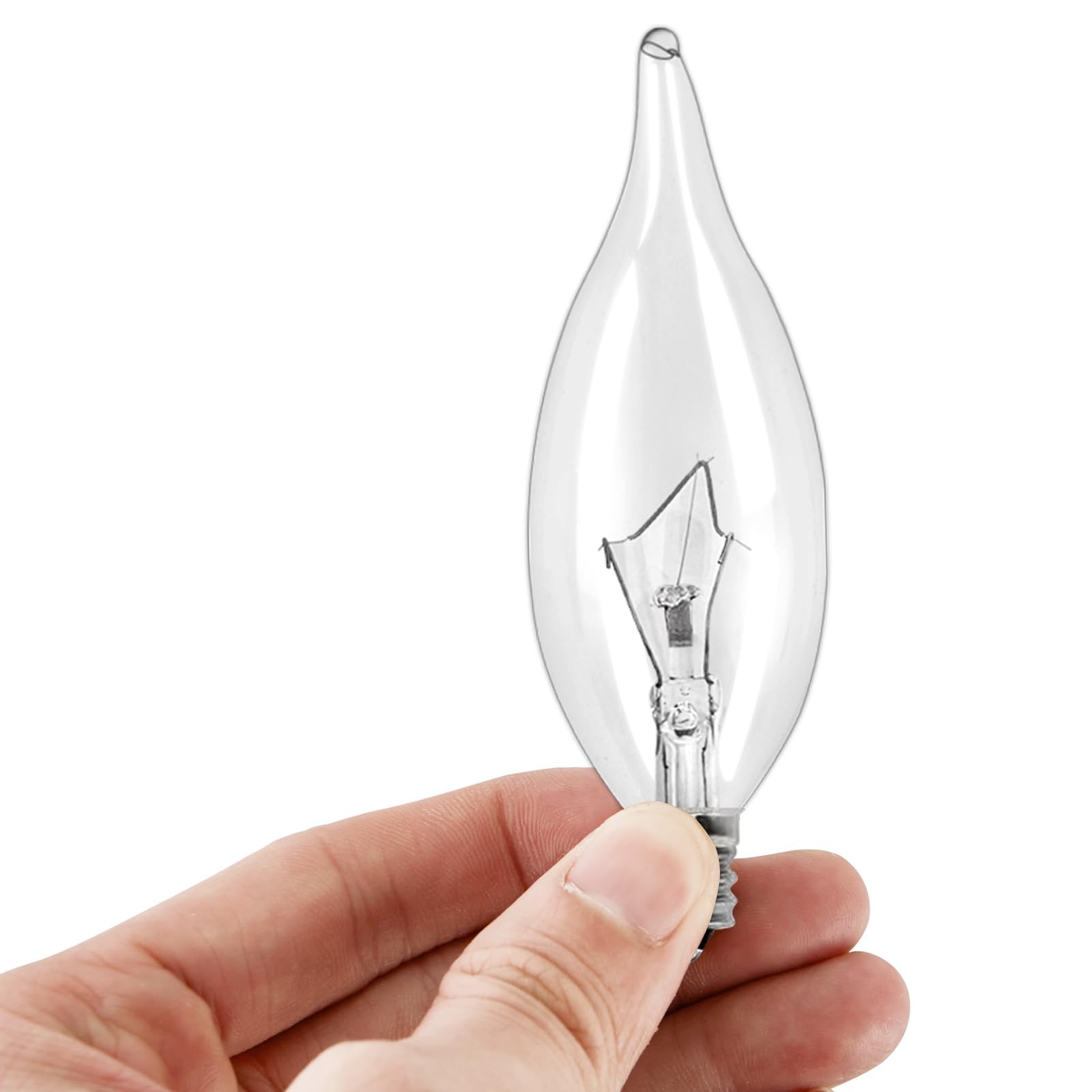 LinMiFo 12-Pack E12 B10 Clear Candelabra Base Bulb, 40W 120V Sw-40watt