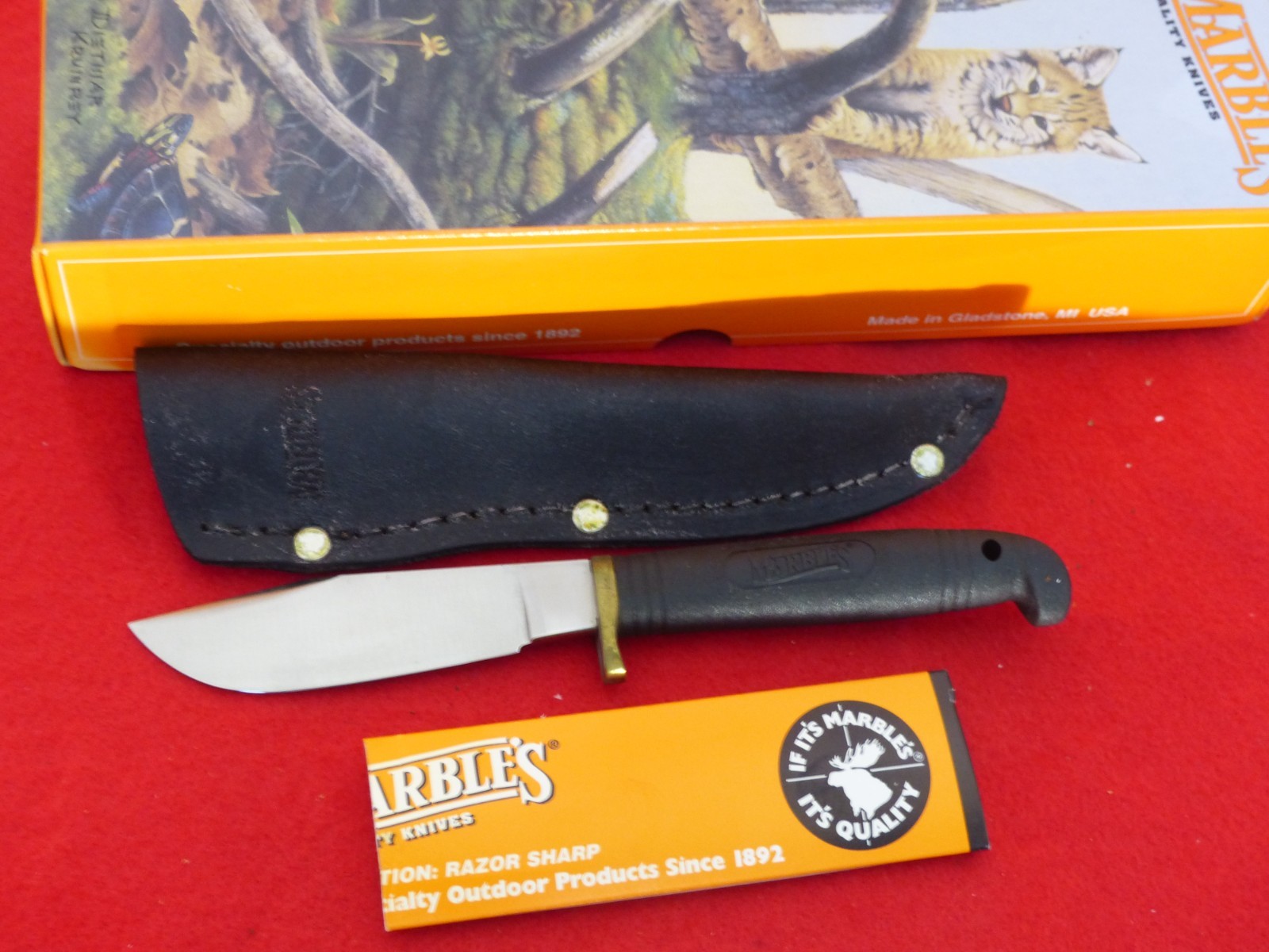 Marbles Gladstone USA mint Mini Expert kraton safegrip fixed blade knife