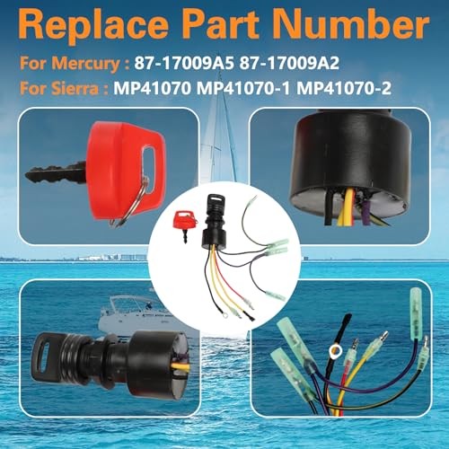 Boat Ignition Switch with 2 Keys Compatible with Mercury Sierra Mariner