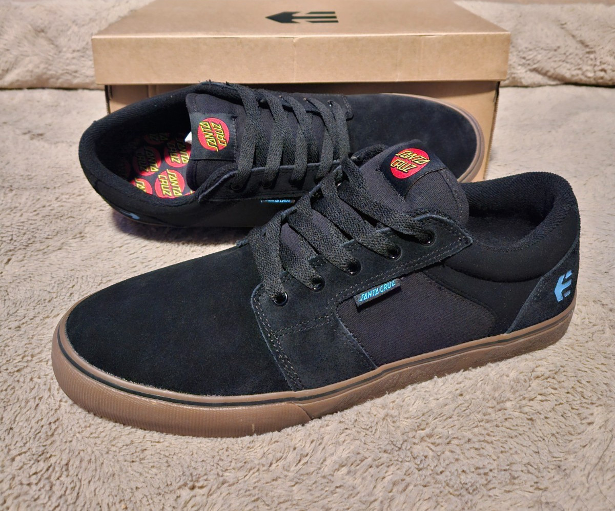 Etnies Barge LS X Santa Cruz US 13 Mens Black Sneakers Shoes