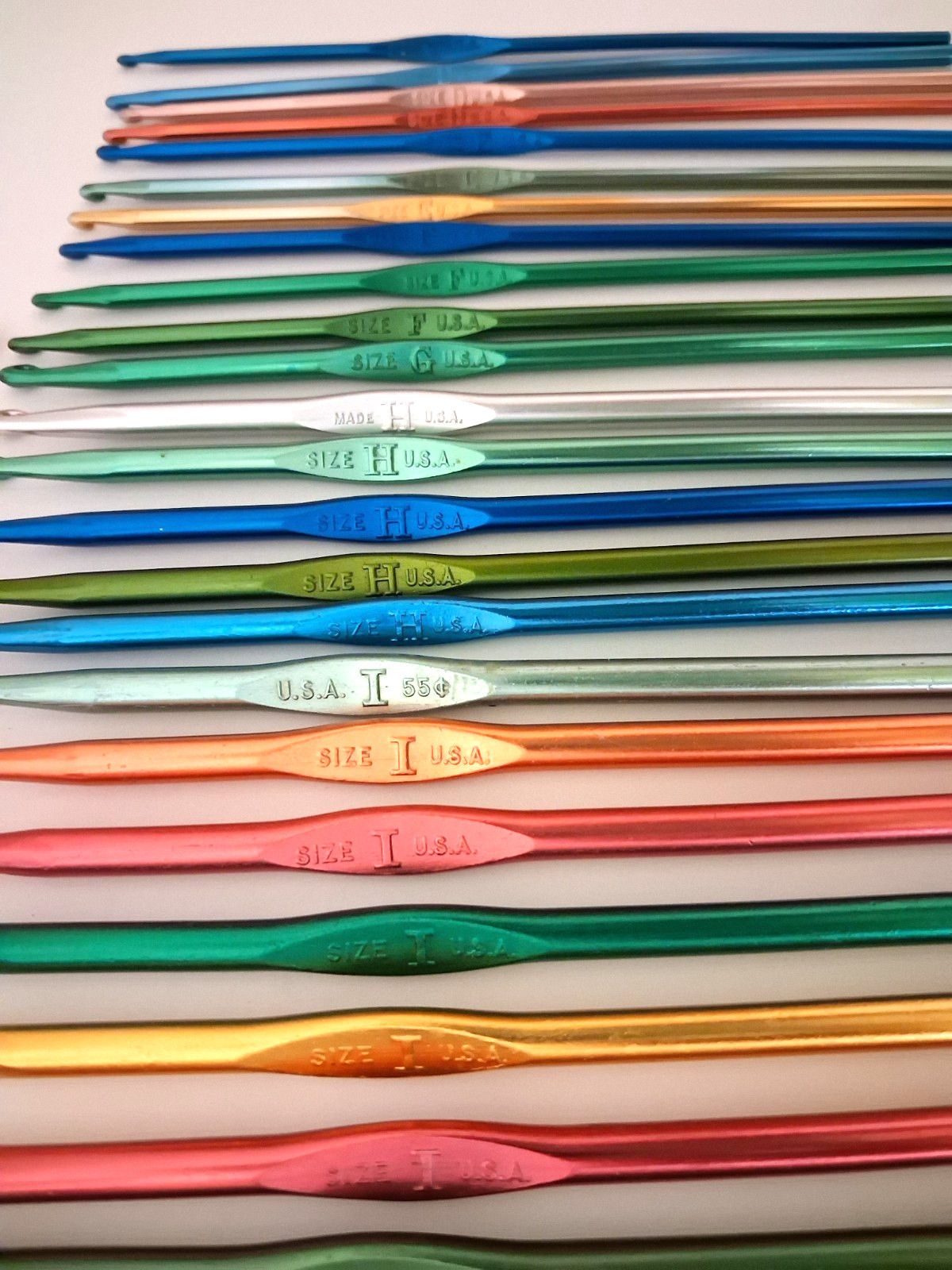 Vintage Crochet Hooks Lot of 42 Aluminum Bates, Boye Oxmoor