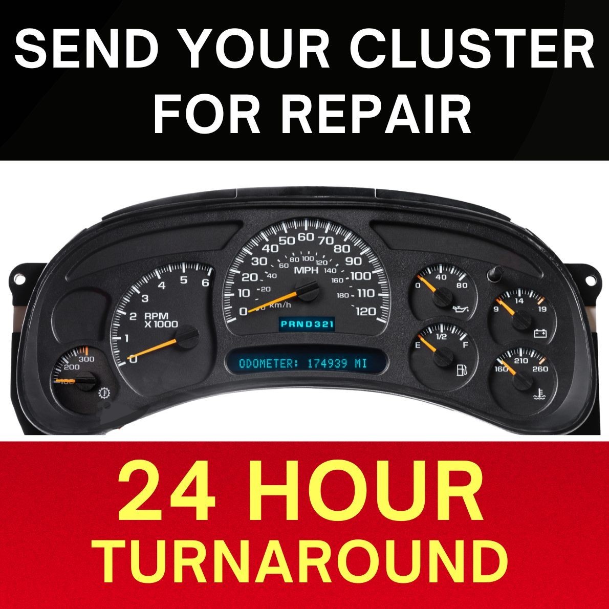 2003-07 Chevrolet Silverado Instrument Gauge Cluster Repair Service