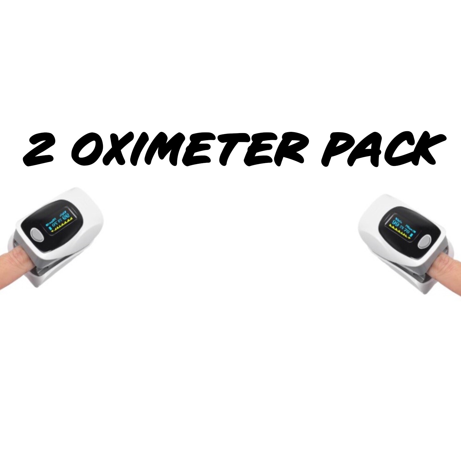2 Pack - 2 Oximeter Pulse Fingertip SpO2 Heart Rate Monitor Blood Oxygen Monitor
