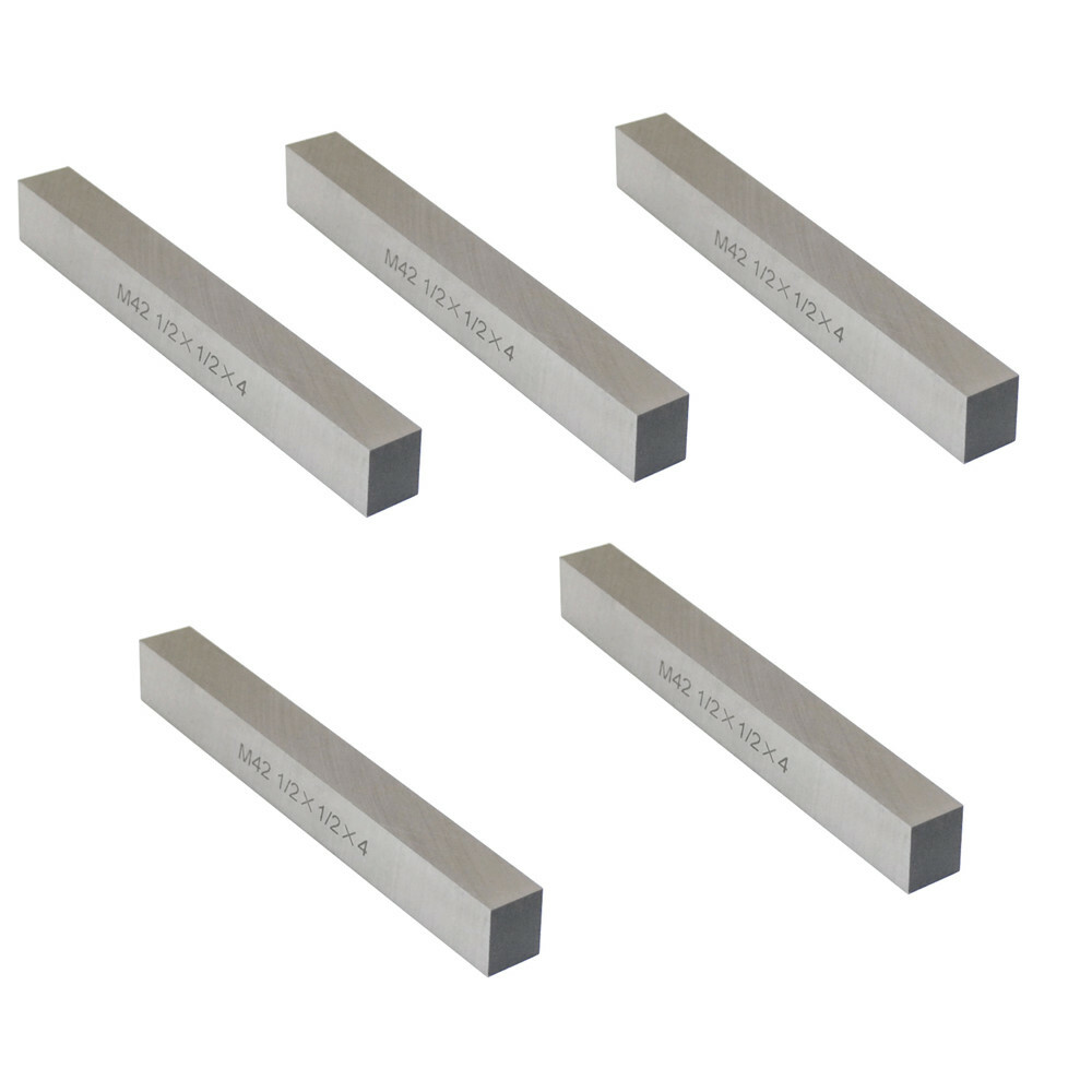 5 Pc M42 1/2'' x 1/2'' x 4'' Cobalt Steel Square Tool Bit Lathe Fly Cutter Mill