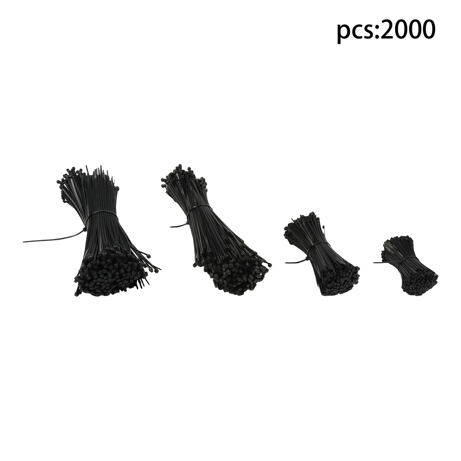 2000 PCS Self-locking Nylon Zip Ties Assorted Sizes 4+6+8+12 Inch Cable ties