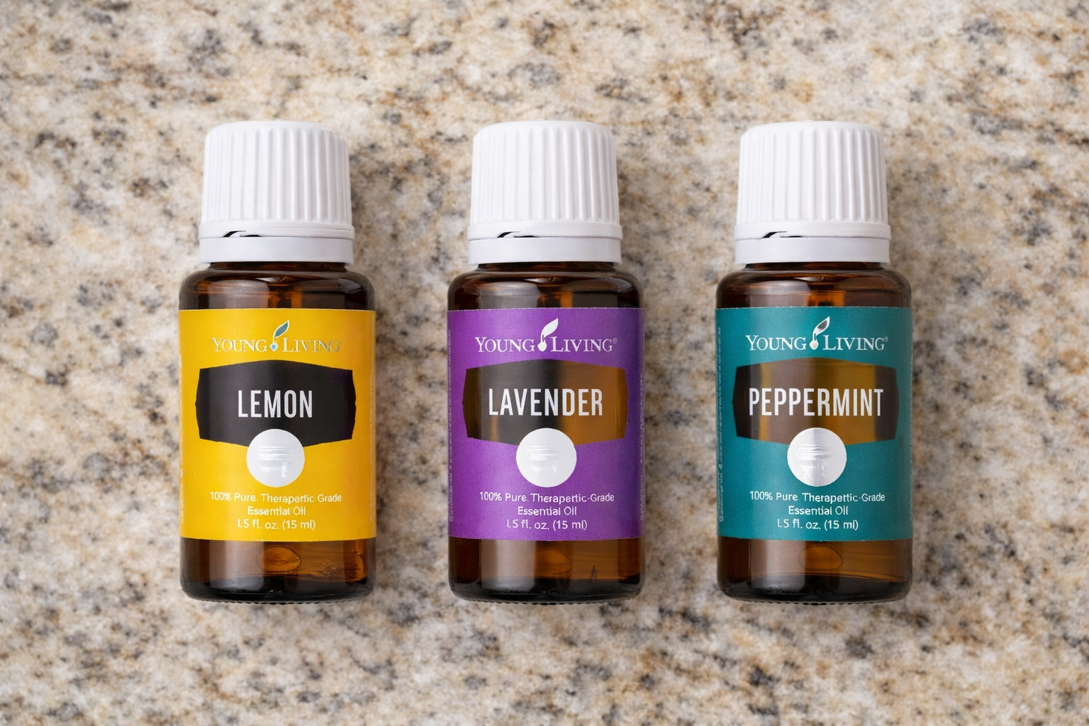 Young Living Essential Oils Lavender Lemon Peppermint 15ml | 3 Bottle Set NEW