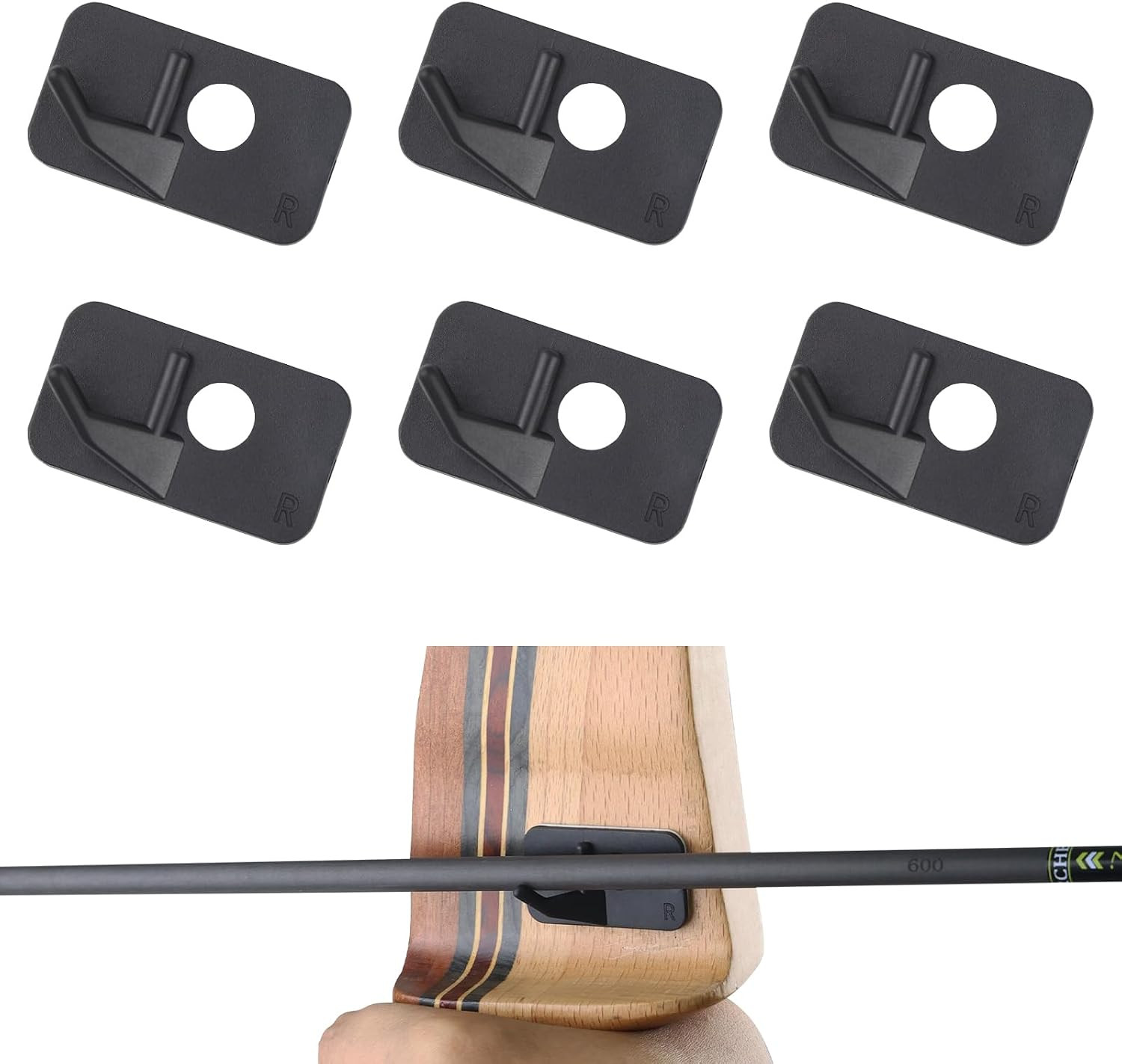Right-Hand Recurve Arrow Rest - 6 Pcs Plastic for Archery and Hunting