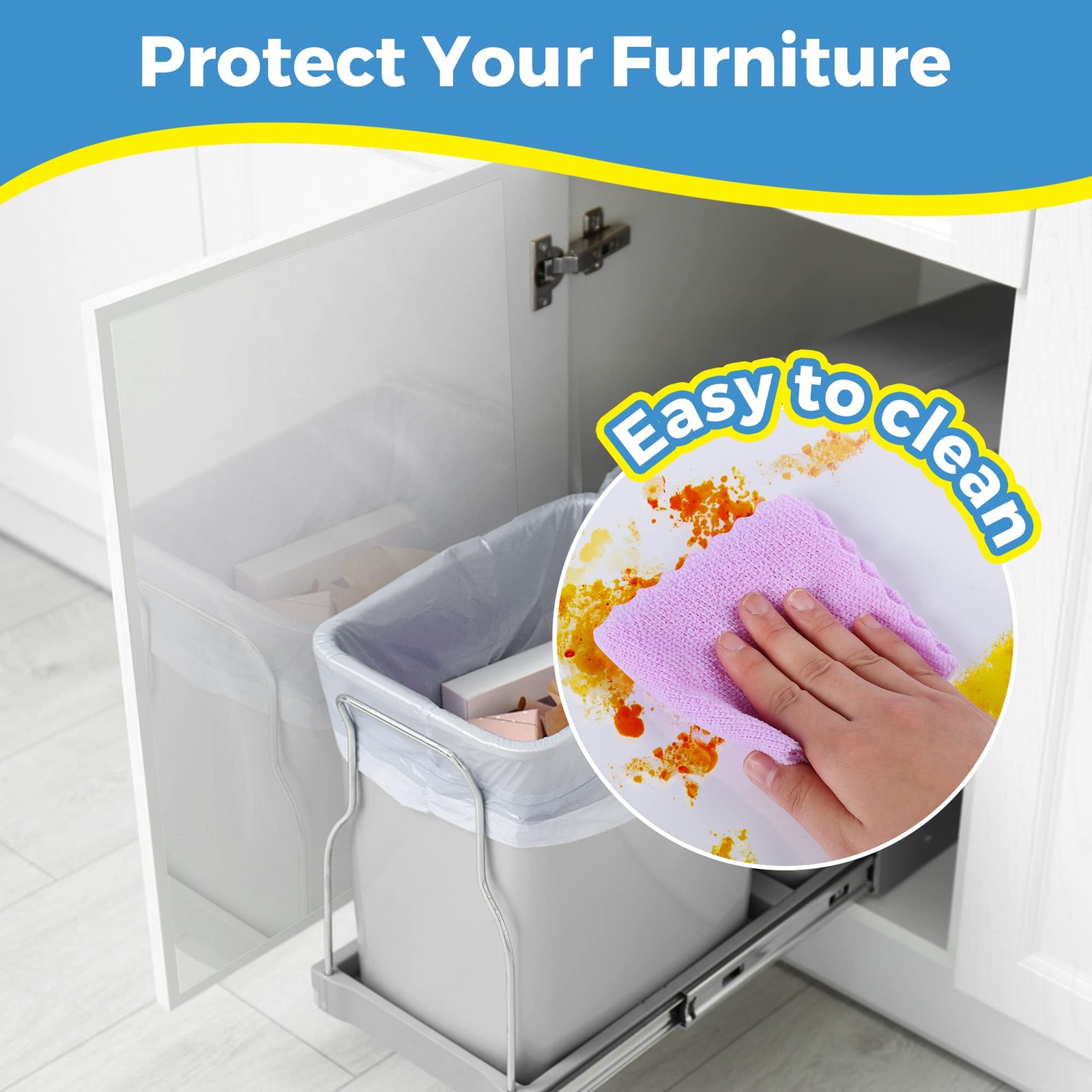 Clear Wall Protector, Non Adhesive Static Cling Removable Contact Paper, Plastic