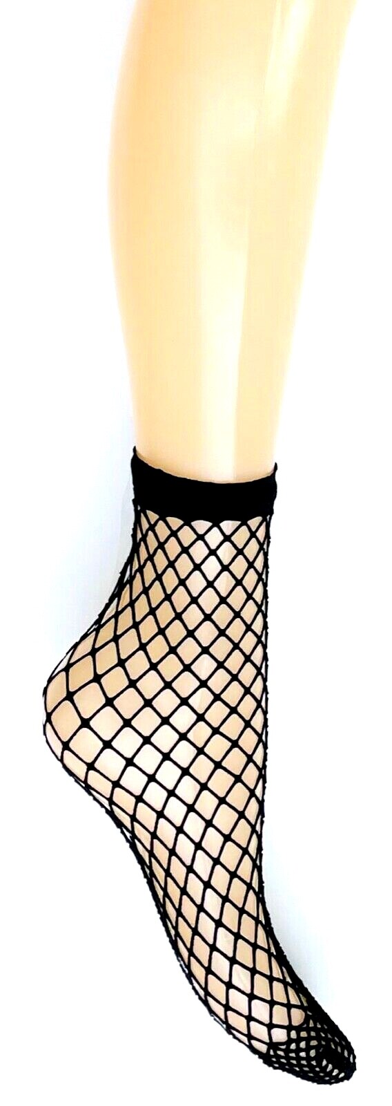 2 Pairs -Women's Ladies  Chunky  Black  Fishnet Ankle High Socks