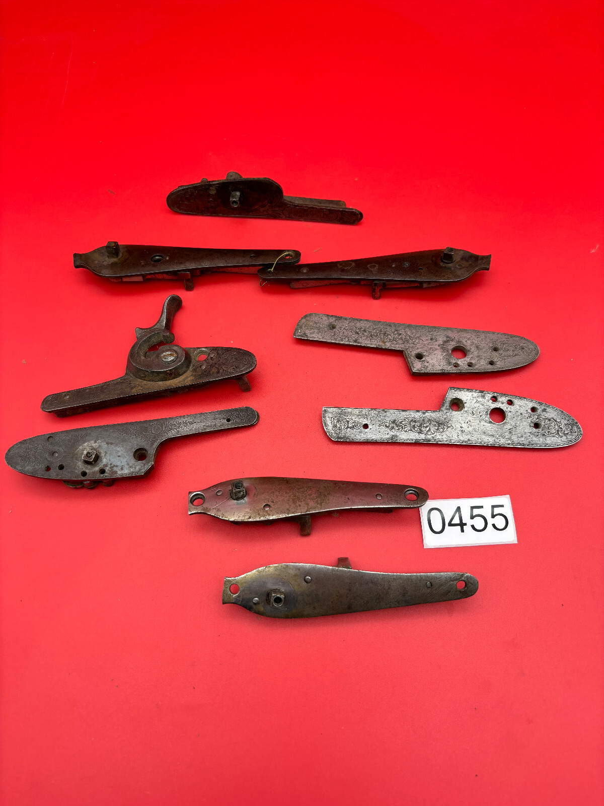 Vintage Antique Shotgun Side Locks Lot Of 9 LC Smith Parker Fox #0455