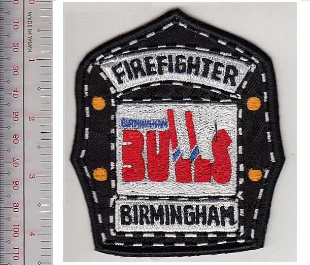Birmingham Fire Dep &  Birmingham Bulls Ice Hockey Team Promo Patch NO TARIFF