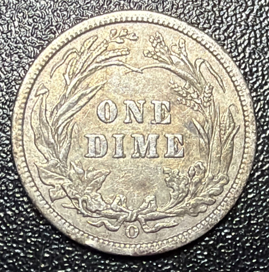 1901 O Barber Silver Dime 10c AU Almost Uncirculated
