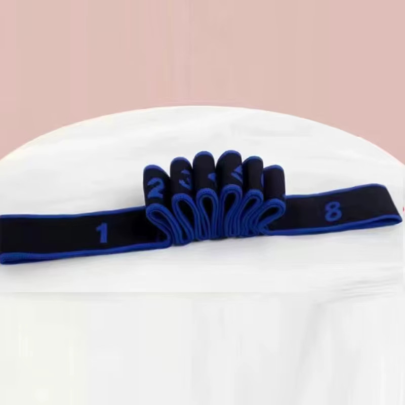 Yoga Elastic Resistance Band with 8 Independent Rings, Home Fitness Segmented St