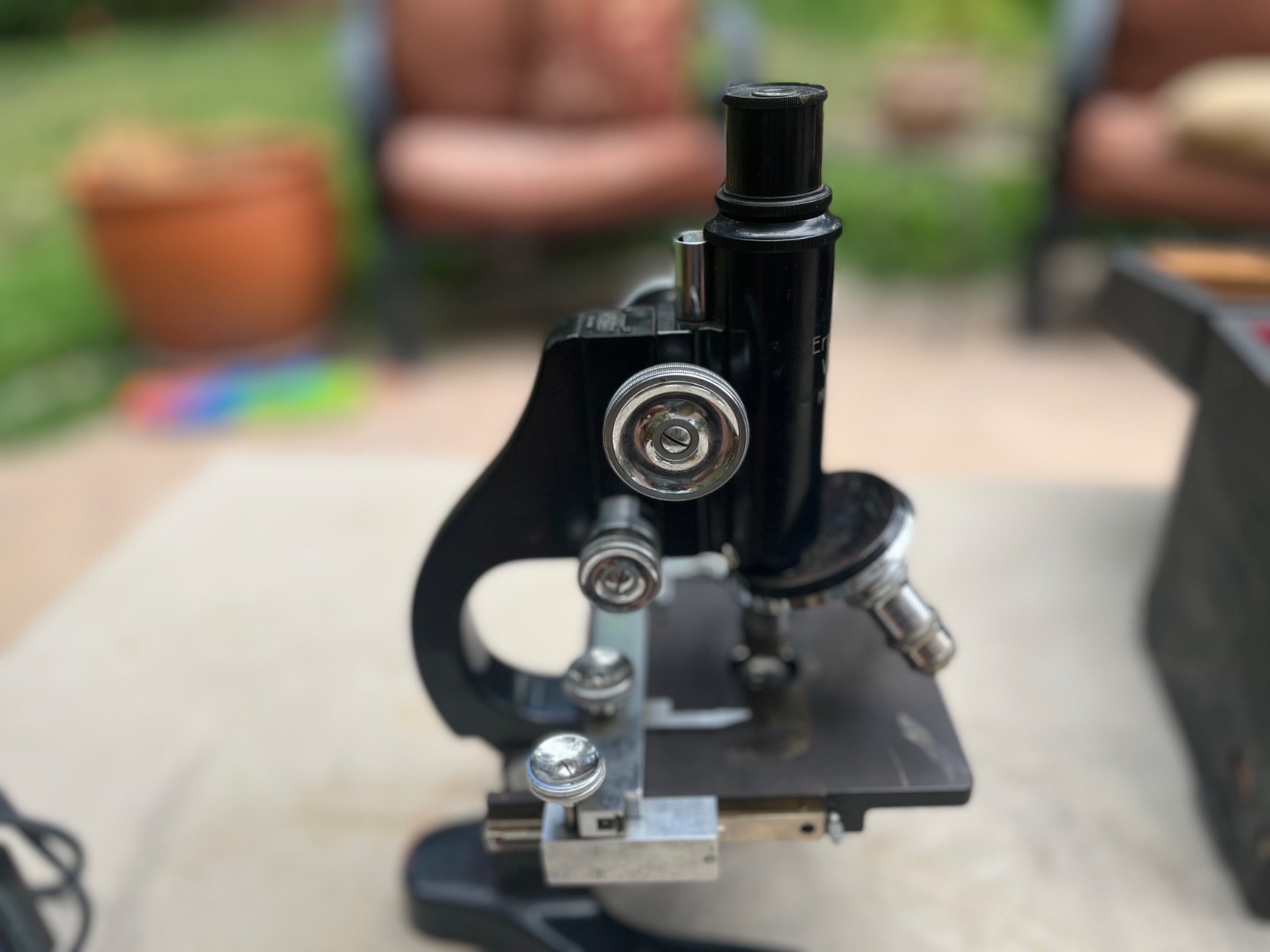 Vintage Ernst Leitz Wetzlar Microscope With Case, Lenses