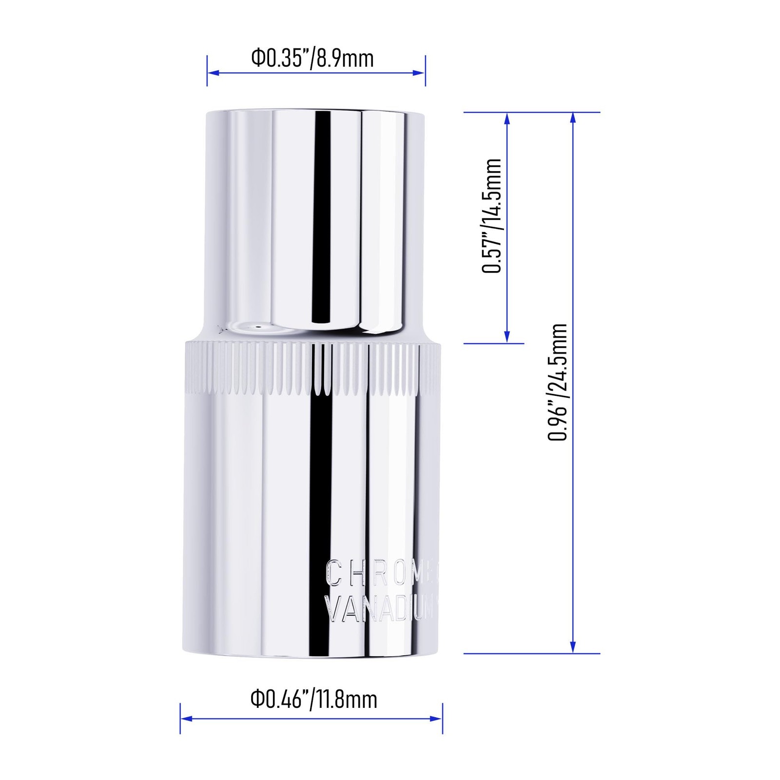 4 Pcs 6mm Shallow Socket, 1/4" Drive, 6-Point