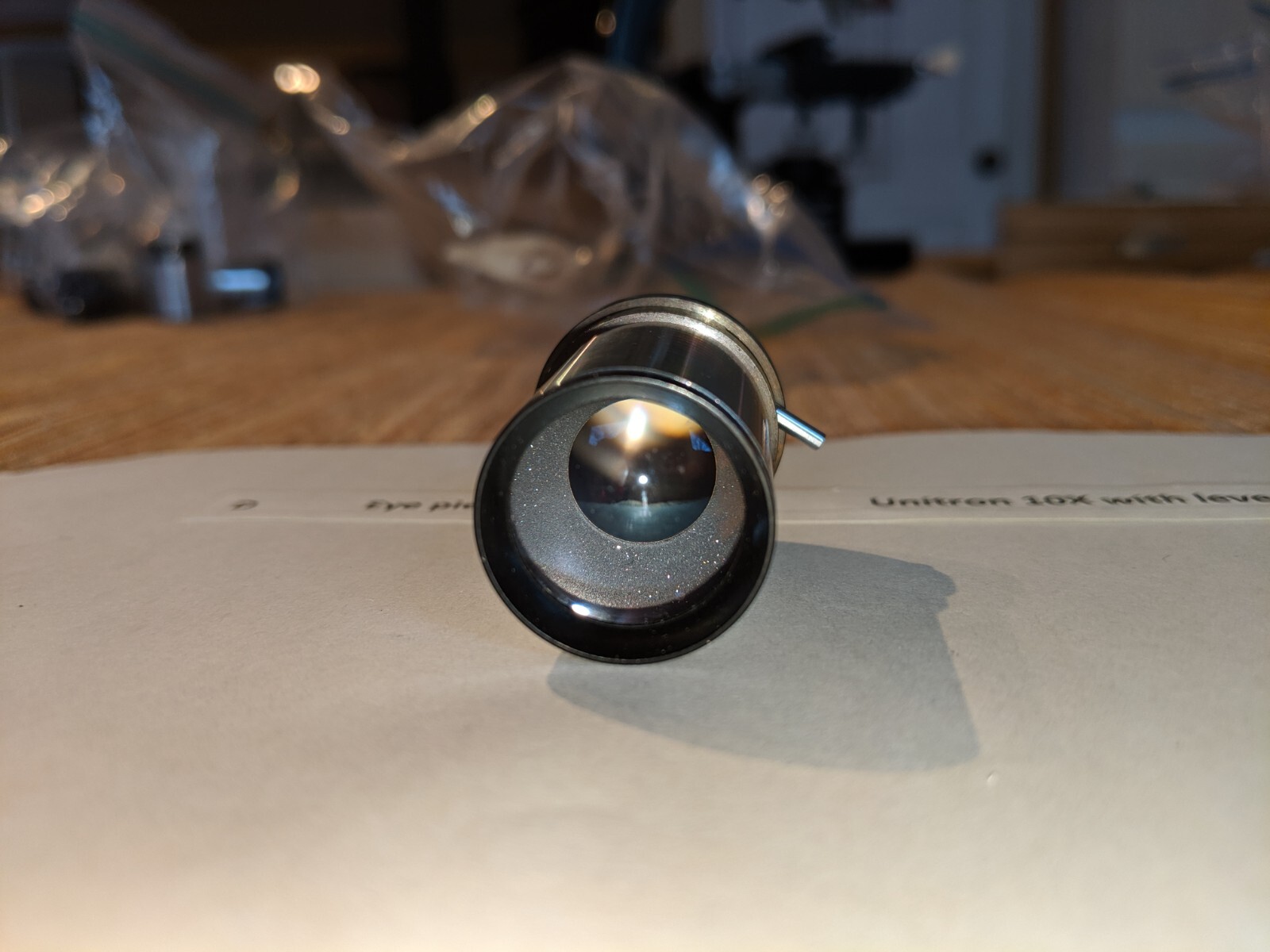 Vintage Microscope Eye piece Unitron 10X with lever #D