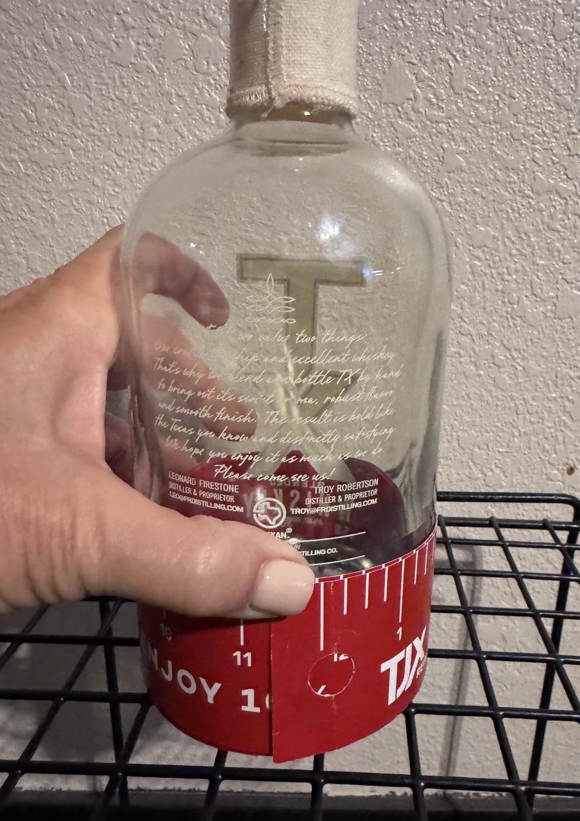 TX Texas Straight Bourbon Whiskey Empty Glass Bottle Used Empty