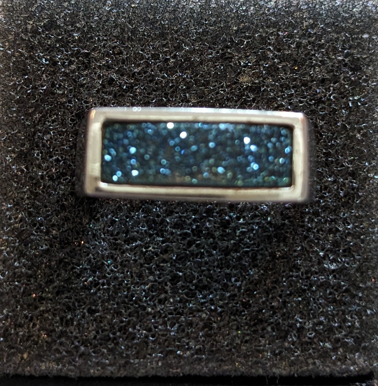 NWOT Gorgeous Genuine Blue Drusy Quartz Ring 925 SS 4.5g sz 7 NEW Must see NICE!
