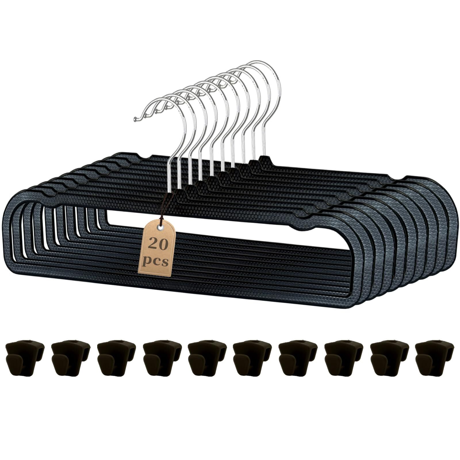 Slim Plastic Pants HangersThin Space-Saving Trouser HangerJeans Hangers with ...