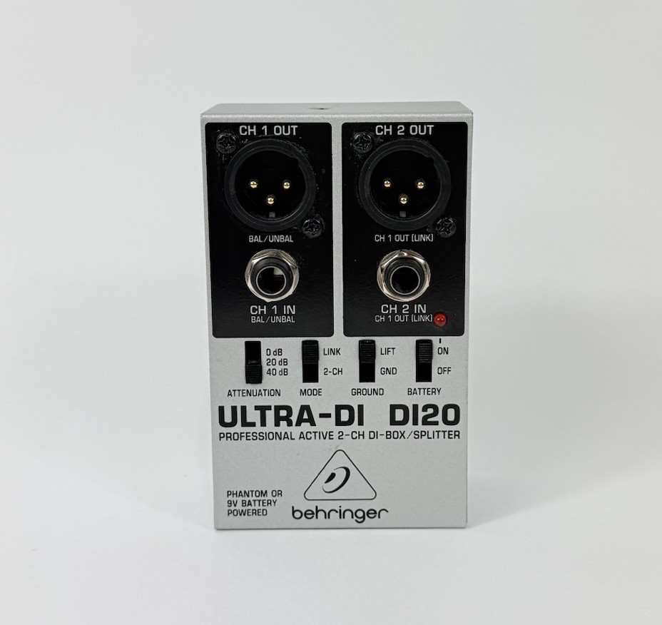 Behringer Ultra-DI DI20 Professional Active 2-Channel DI Box Splitter Silver