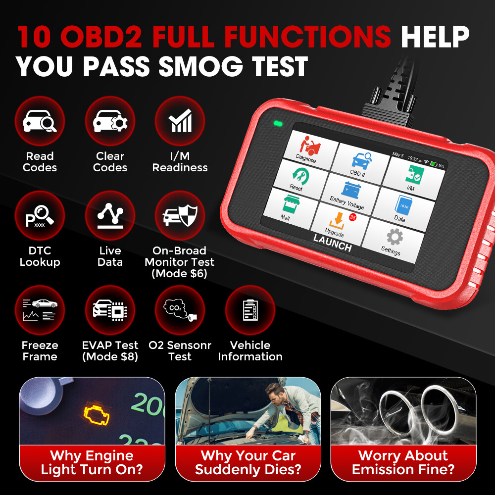 2024 LAUNCH CRP129E PRO+ OBD2 Scanner Car Diagnostic Tool Engine ABS SRS EBP SAS