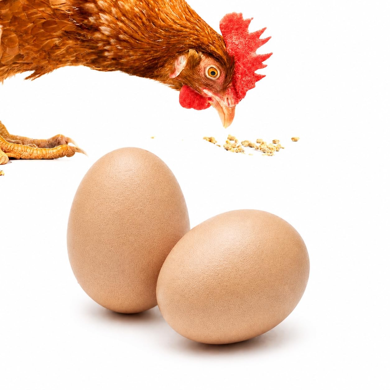 Fake Wooden Eggs for Chicken & Duck Nesting, Brown, 2 Pack