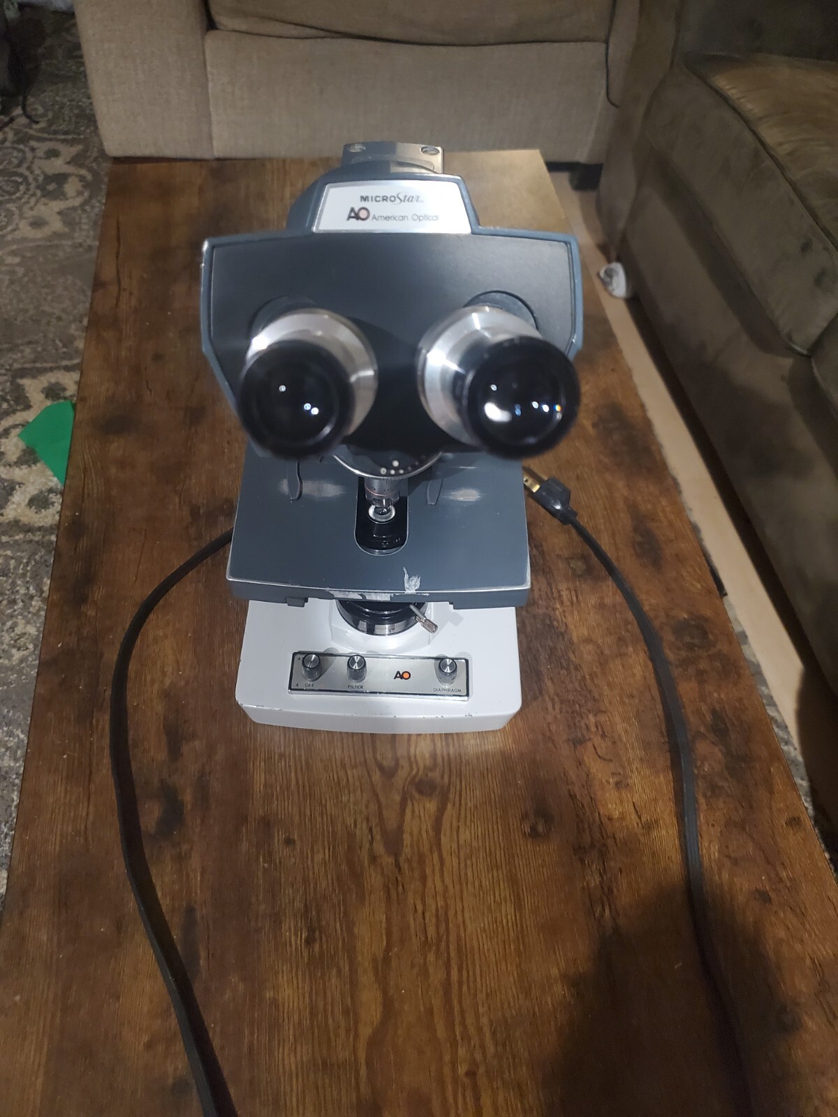 Microscope American Optical One-Ten MicroStar Dual Head w/4 Objectives