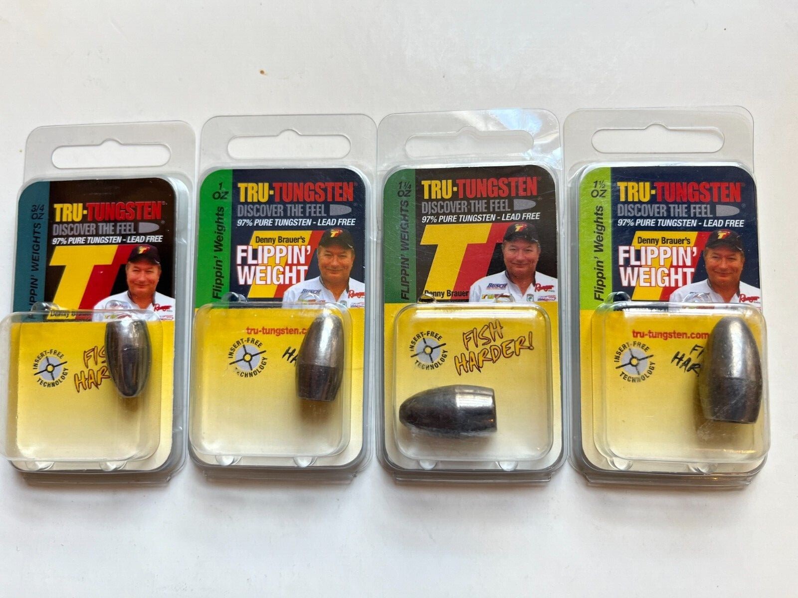 Tru-Tungsten Brand Denny Brauer Tungsten Flipping weights 3/4 1 ounce 1.25 1.5