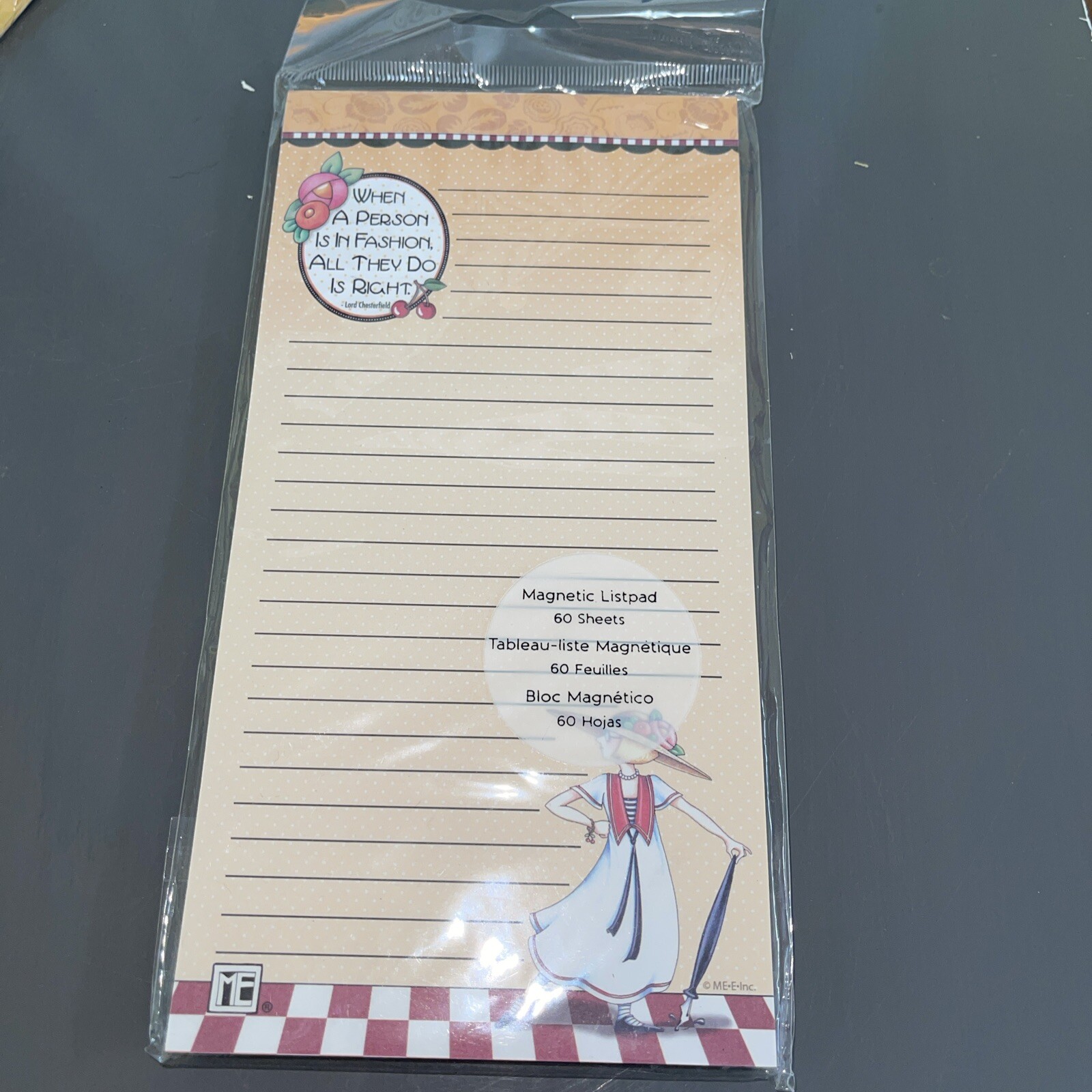 Mary Engelbreit Magnetic Memo List Pad 60 Pages Fashion Lady New