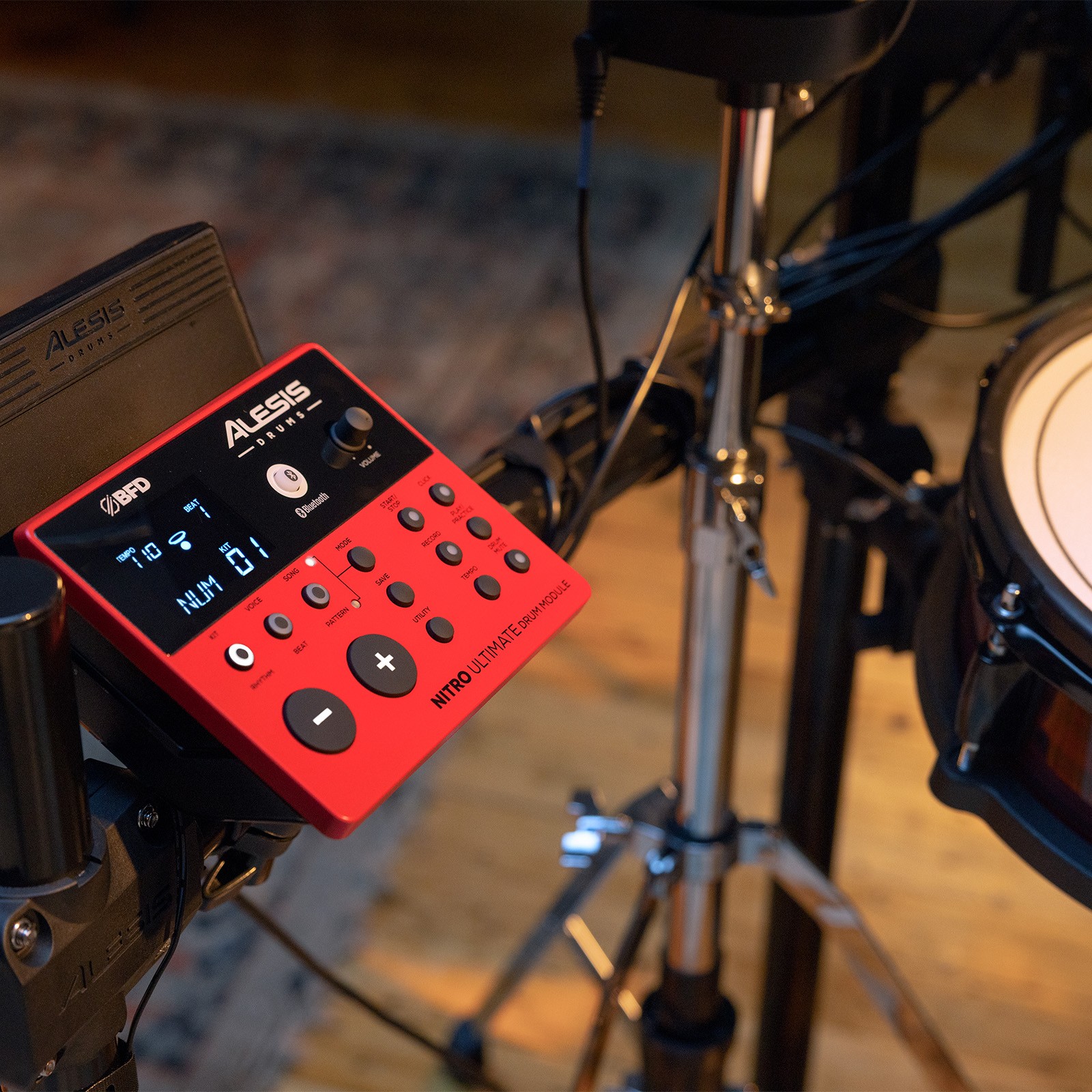 Alesis NITRO ULTIMATE 9-Piece Electronic Drum Set Kit with Bluetooth