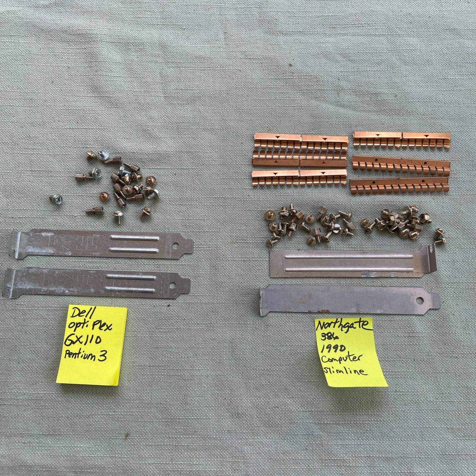 Dell Optiplex GX110 Pentium & Northgate 386 Screws Copper grounding Strips Slot