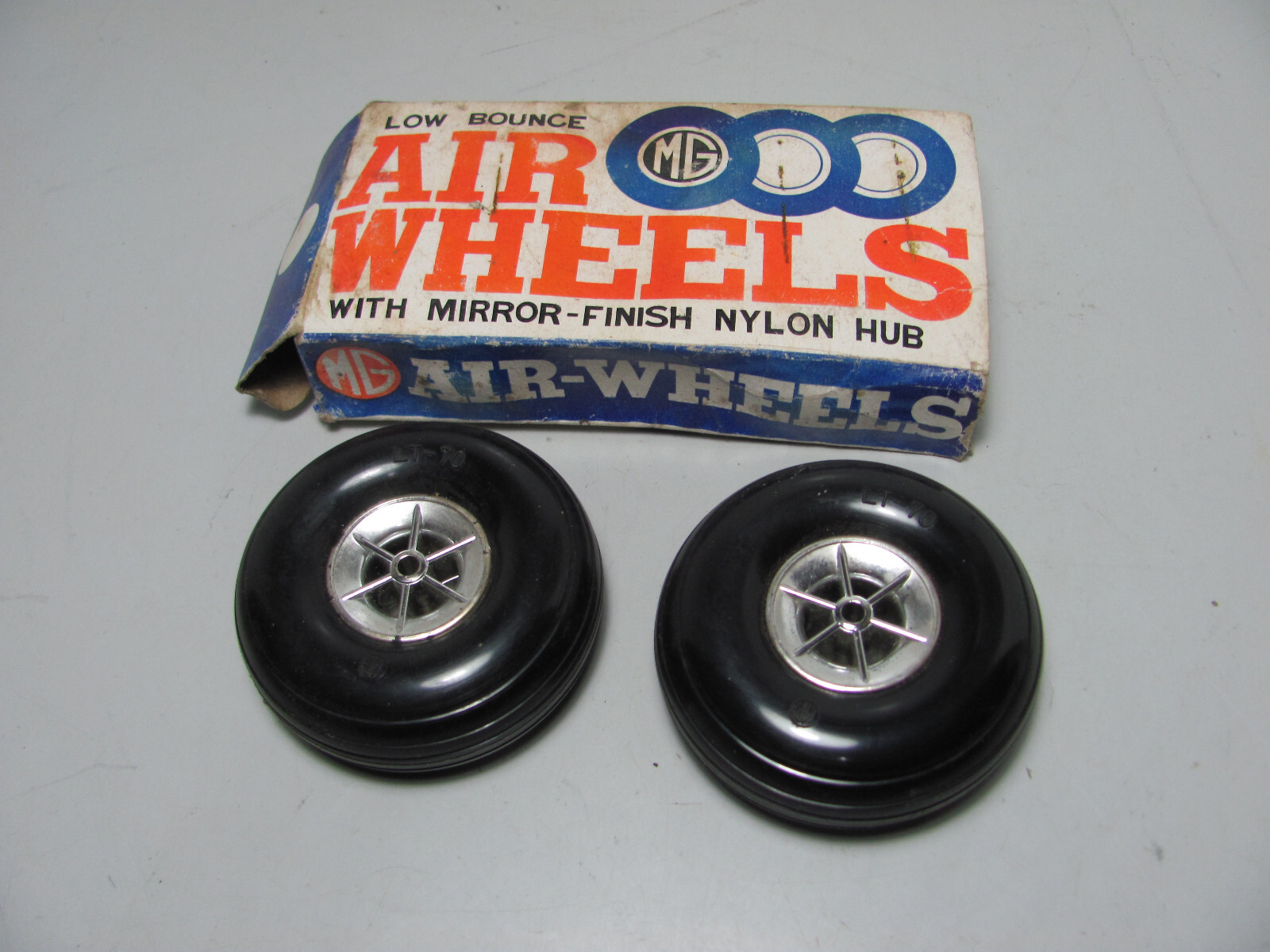 Vintage MG Japan Low Bounce Model Airplane Wheels LT-70 NOS As Shown
