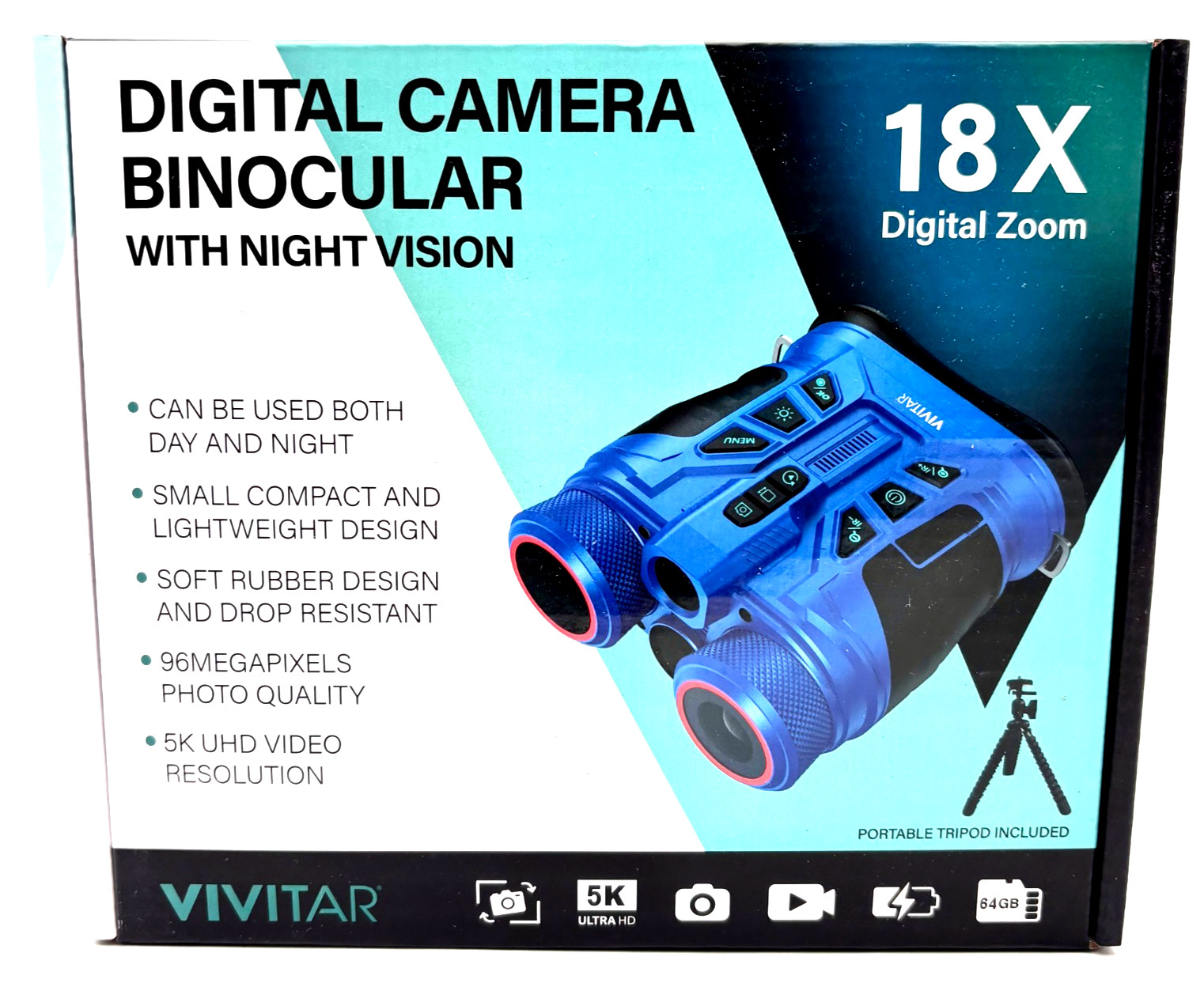 Vivitar Blue 18x Digital Zoom DIgital Camera Binocular with Night Vision